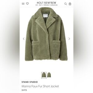 Like New STAND STUDIO Marina Faux Fur Short Jacket Sz 32 (2 US)